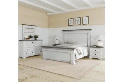Mor Furniture Beds|Valley Ridge Panel Bed In White Gray Finish, Queen
