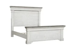 Mor Furniture Beds|Valley Ridge Panel Bed In White Gray Finish, Queen