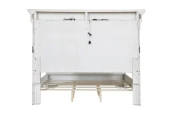 Mor Furniture Beds|Valley Ridge Panel Bed In White Gray Finish, Queen