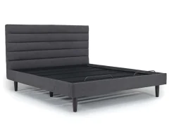 Mor Furniture Adjustable Foundations|Vista Upholstered Adjustable Foundation Bed In Charcoal, Full