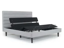 Mor Furniture Adjustable Foundations|Vista Upholstered Adjustable Foundation Bed In Charcoal, Full