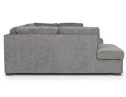 Mor Furniture Sectionals|Vivian Full Pullout Dual Chaise Sectional In Gray Fabric, Right Facing