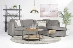 Mor Furniture Sleeper Sofas|Sectionals|Vivian Full Pullout Sofa Sleeper Tux Chaise In Gray, Left Facing Gray Vif