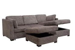 Mor Furniture Sleeper Sofas|Sofas|Vivian Full Pullout Sofa Chaise In Gray Fabric, Left Facing Gray Vif