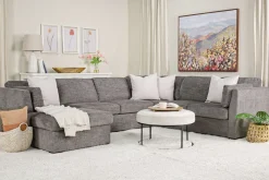 Mor Furniture Sleeper Sofas|Sectionals|Vivian Full Pullout Tux Chaise Sectional W/ Storage In Gray, Left Facing