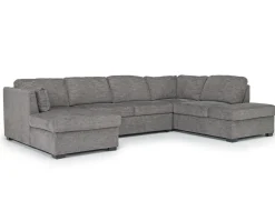 Mor Furniture Sleeper Sofas|Sectionals|Vivian Full Pullout Tux Chaise Sectional W/ Storage In Gray, Left Facing