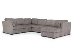 Mor Furniture Sleeper Sofas|Sectionals|Vivian Full Pullout Tux Chaise Sectional W/ Storage In Gray, Left Facing