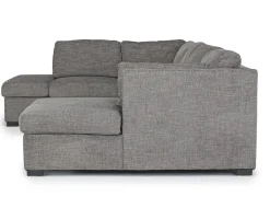 Mor Furniture Sleeper Sofas|Sectionals|Vivian Full Pullout Tux Chaise Sectional W/ Storage In Gray, Left Facing