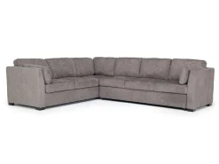 Mor Furniture Sleeper Sofas|Sectionals|Vivian Full Tux Sleeper Sectional In Gray Fabric, Left Facing