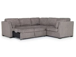 Mor Furniture Sleeper Sofas|Sectionals|Vivian Full Tux Sleeper Sectional In Gray Fabric, Left Facing