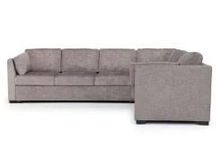 Mor Furniture Sleeper Sofas|Sectionals|Vivian Full Tux Sleeper Sectional In Gray Fabric, Left Facing