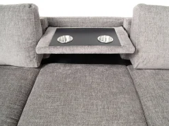 Mor Furniture Sleeper Sofas|Sectionals|Vivian Full Tux Sleeper Sectional In Gray Fabric, Left Facing