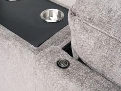 Mor Furniture Sleeper Sofas|Sectionals|Vivian Full Tux Sleeper Sectional In Gray Fabric, Left Facing