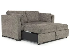Mor Furniture Sleeper Sofas|Living Room Sets|Vivian Queen Pullout Sofa & Full Pullout Loveseat In Gray Fabric