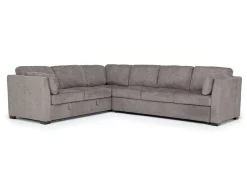 Mor Furniture Sleeper Sofas|Sectionals|Vivian Queen Tux Sleeper Sectional W/ Drop Down Table In Handwoven Pewter, Right Facing
