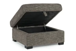 Mor Furniture Ottomans|Vivian Storage Oversized Ottoman In Gray Fabric Gray Vif