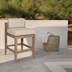 Mor Furniture Counter Height Stools|Barstools|Vivid Outdoor Counter Stool In Taupe