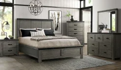 Mor Furniture Beds|Wade Panel Bed In Gray, Queen