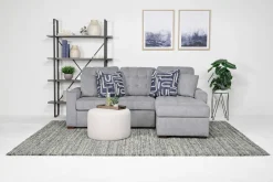 Mor Furniture Sofas|Waitsfield Full Pullout Sofa Chaise In Gray, Left Facing