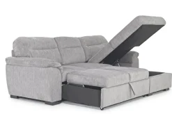 Mor Furniture Sofas|Wanda Full Pullout Sofa Chaise In Gray, Left Facing