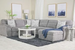 Mor Furniture Sleeper Sofas|Sectionals|Wanda Full Pullout Tux Storage Chaise Sectional In Gray, Left Facing