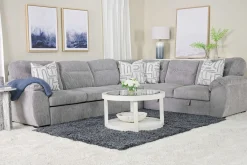 Mor Furniture Sleeper Sofas|Sectionals|Wanda Full Tux Sleeper Sectional W/ Storage In Gray, Right Facing