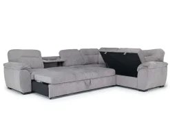 Mor Furniture Sleeper Sofas|Sectionals|Wanda Full Tux Sleeper Sectional W/ Storage In Gray, Right Facing