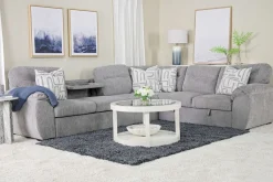 Mor Furniture Sleeper Sofas|Sectionals|Wanda Full Tux Sleeper Sectional W/ Storage In Gray, Right Facing