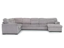 Mor Furniture Sleeper Sofas|Sectionals|Wanda Queen Pullout Tux Sofa Chaise Sectional In Gray, Left Facing