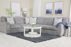 Mor Furniture Sleeper Sofas|Sectionals|Wanda Queen Tux Sleeper Sectional W/ Drop Table In Gray, Right Facing
