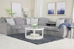 Mor Furniture Sleeper Sofas|Sectionals|Wanda Queen Tux Sleeper Sectional W/ Drop Table In Gray, Right Facing