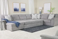 Mor Furniture Sleeper Sofas|Sectionals|Wanda Xl Storage Chaise Sleeper Sectional In Gray, Left Facing