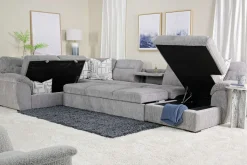 Mor Furniture Sleeper Sofas|Sectionals|Wanda Xl Storage Chaise Sleeper Sectional In Gray, Left Facing