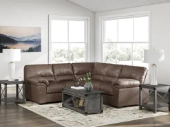 Mor Furniture Sectionals|Whitlock Tux Loveseat Sectional In Caramel, Left Facing