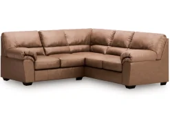 Mor Furniture Sectionals|Whitlock Tux Loveseat Sectional In Caramel, Left Facing