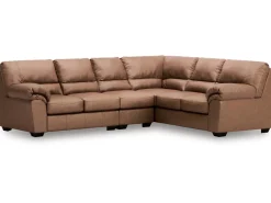Mor Furniture Sectionals|Whitlock Tux Sofa Sectional In Caramel, Left Facing