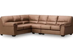 Mor Furniture Sectionals|Whitlock Tux Sofa Sectional In Caramel, Left Facing