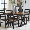 Mor Furniture Seating For 4|Dining Room Sets|Wildenauer Extendable Dining Table & 4 Chairs In Brown/Black
