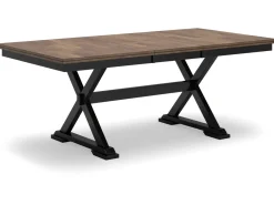 Mor Furniture Seating For 4|Dining Room Sets|Wildenauer Extendable Dining Table & 4 Chairs In Brown/Black