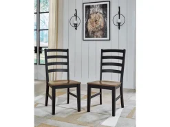 Mor Furniture Dining Chairs|Wildenauer Side Chair In Brown/Black, Set Of 2