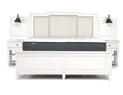 Mor Furniture Nightstands|Willowbrook Nightstand & Hutch W/ Lamp In Egg Shell White