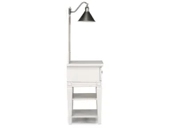 Mor Furniture Nightstands|Willowbrook Nightstand & Hutch W/ Lamp In Egg Shell White