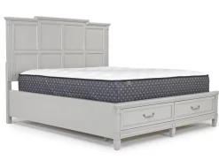 Mor Furniture Bedroom Sets|Willowbrook Panel Bed, Dresser, Mirror & Nightstand In Pebble, Queen