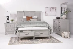 Mor Furniture Beds|Willowbrook Panel Bed In Pebble, Queen