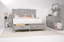 Mor Furniture Beds|Willowbrook Panel Bed In Pebble, Queen