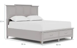 Mor Furniture Beds|Willowbrook Panel Bed In Pebble, Queen