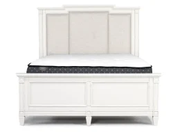 Mor Furniture Upholstered Beds|Beds|Willowbrook Upholstered Panel Bed In Pebble, Queen
