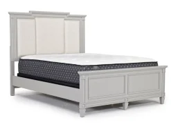 Mor Furniture Upholstered Beds|Beds|Willowbrook Upholstered Panel Bed In Pebble, Queen