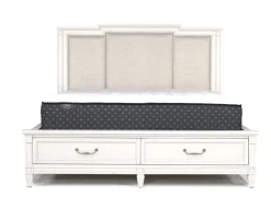 Mor Furniture Upholstered Beds|Beds|Willowbrook Upholstered Panel Bed In Pebble, Queen