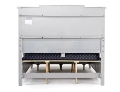Mor Furniture Upholstered Beds|Beds|Willowbrook Upholstered Panel Bed In Pebble, Queen